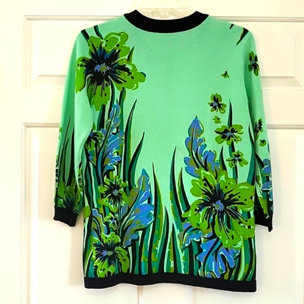 Bob Mackie Wearable Art Cardigan Sweater Size Xxs - image 2